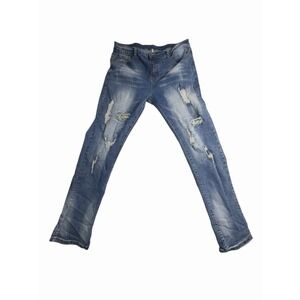 Amita‎ Men's Distressed Slim Jeans Blue Size 34x30